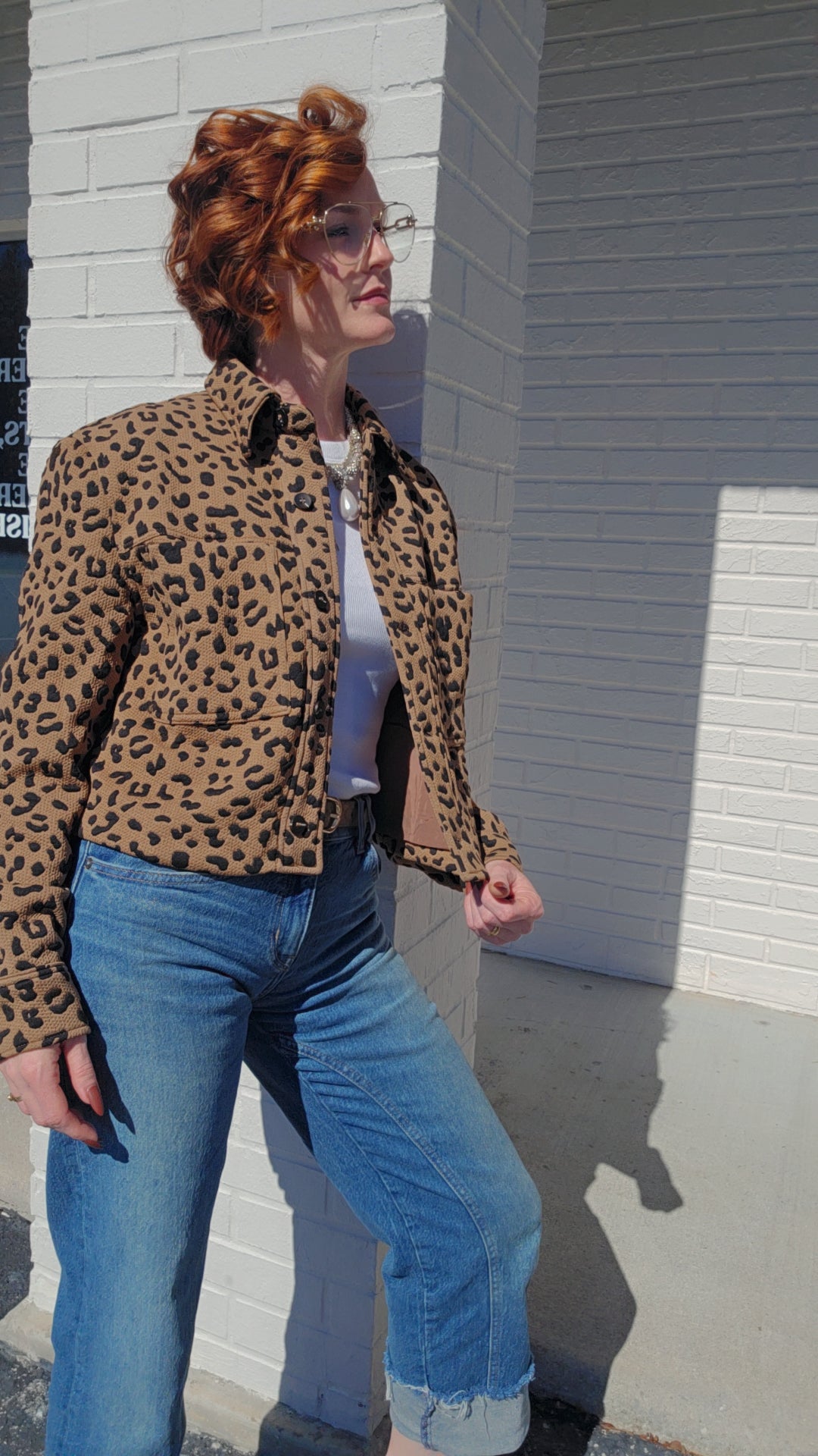 Cheetah Print Cropped Jacket