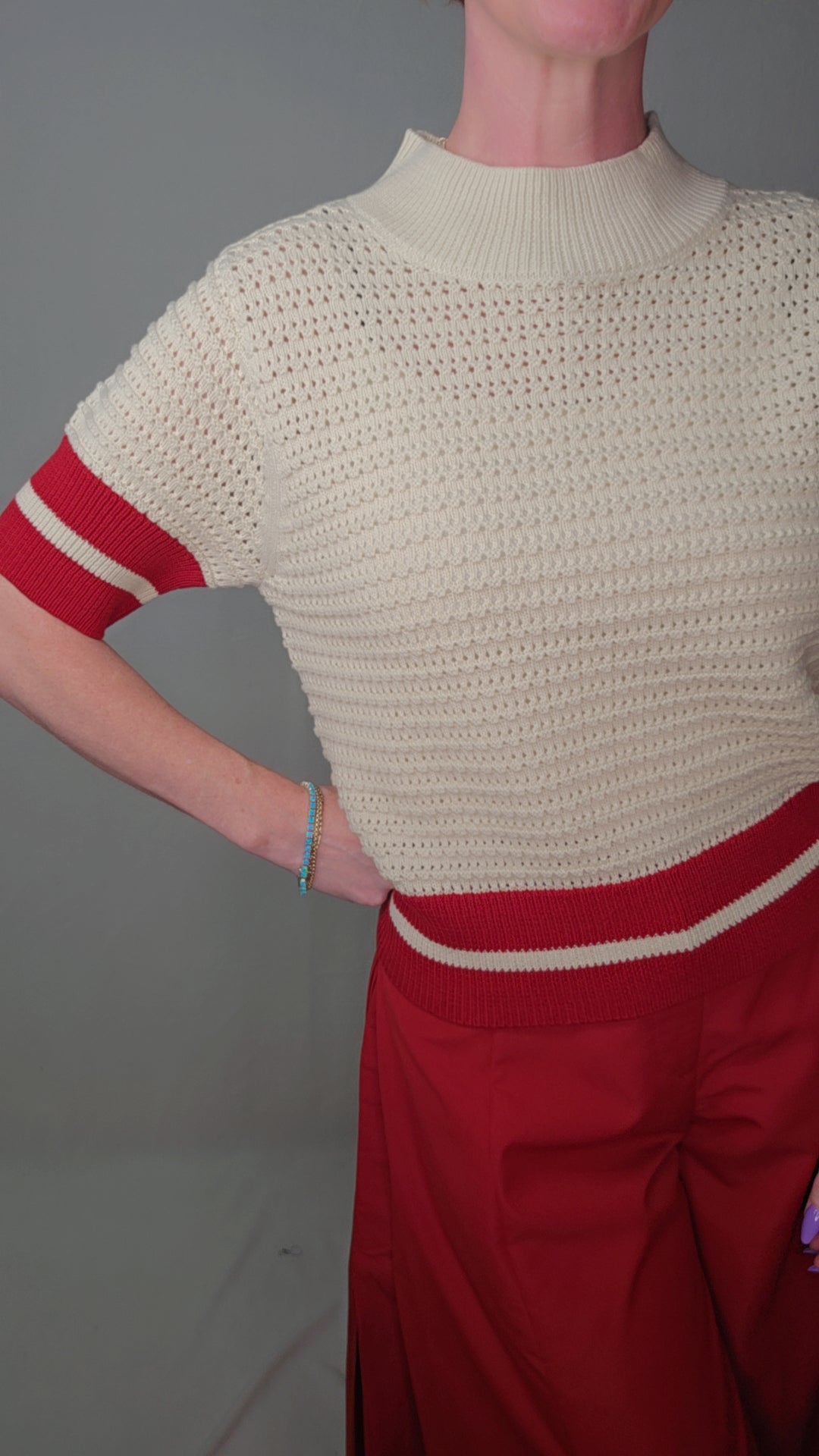 Ringer Sleeve Sweater Top