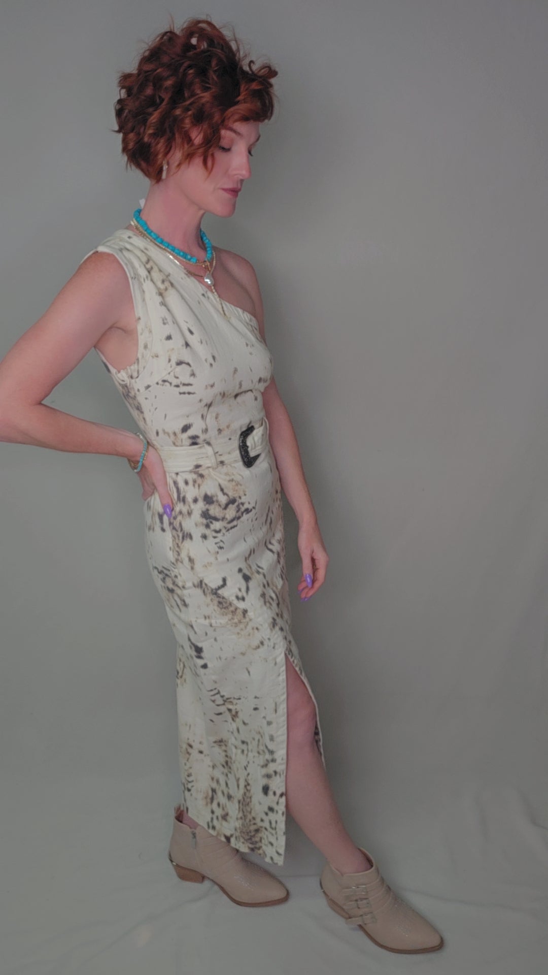 Doe One Shoulder Denim Dress