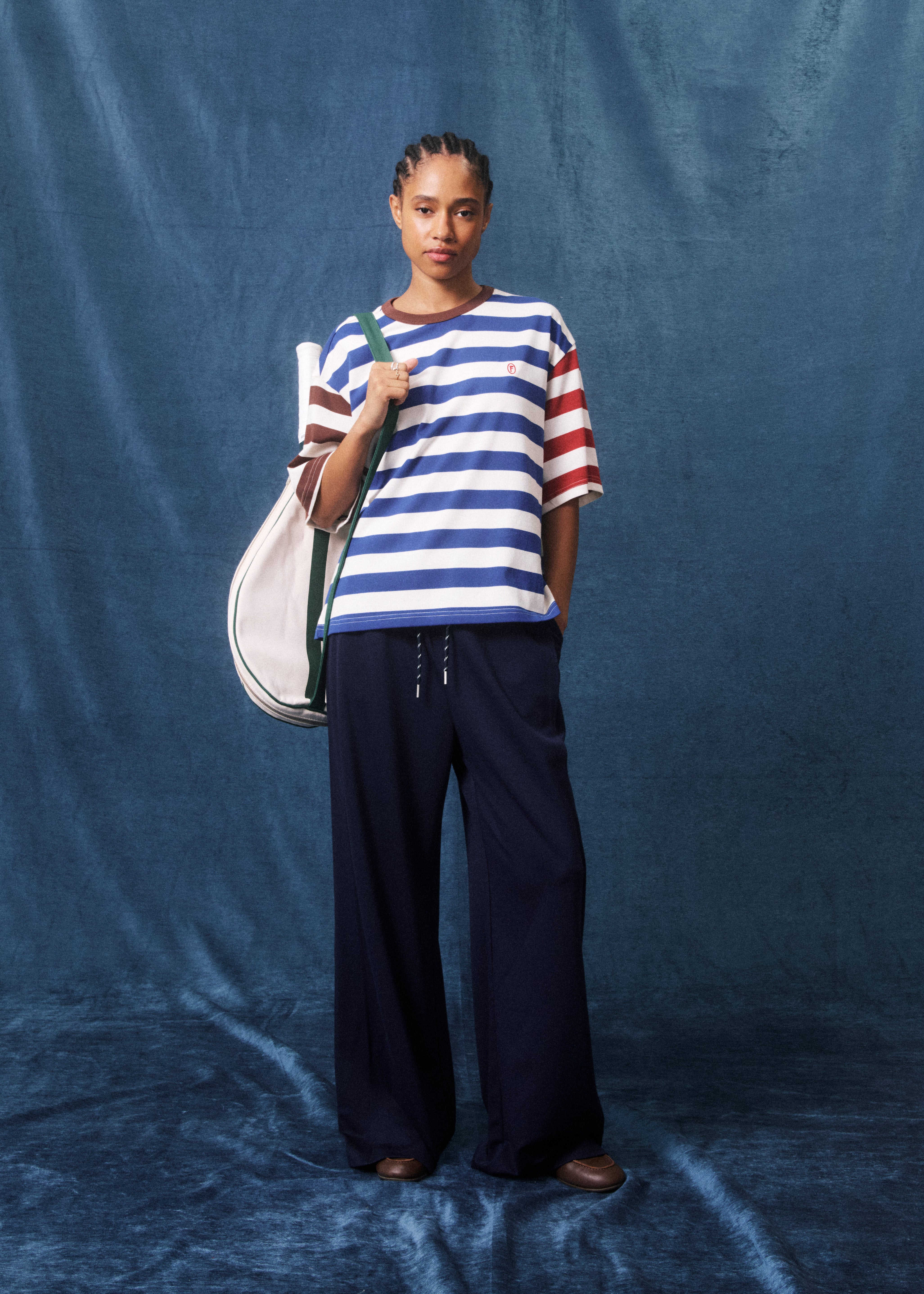 FRNCH Chelem Electric Blue Striped T-Shirt