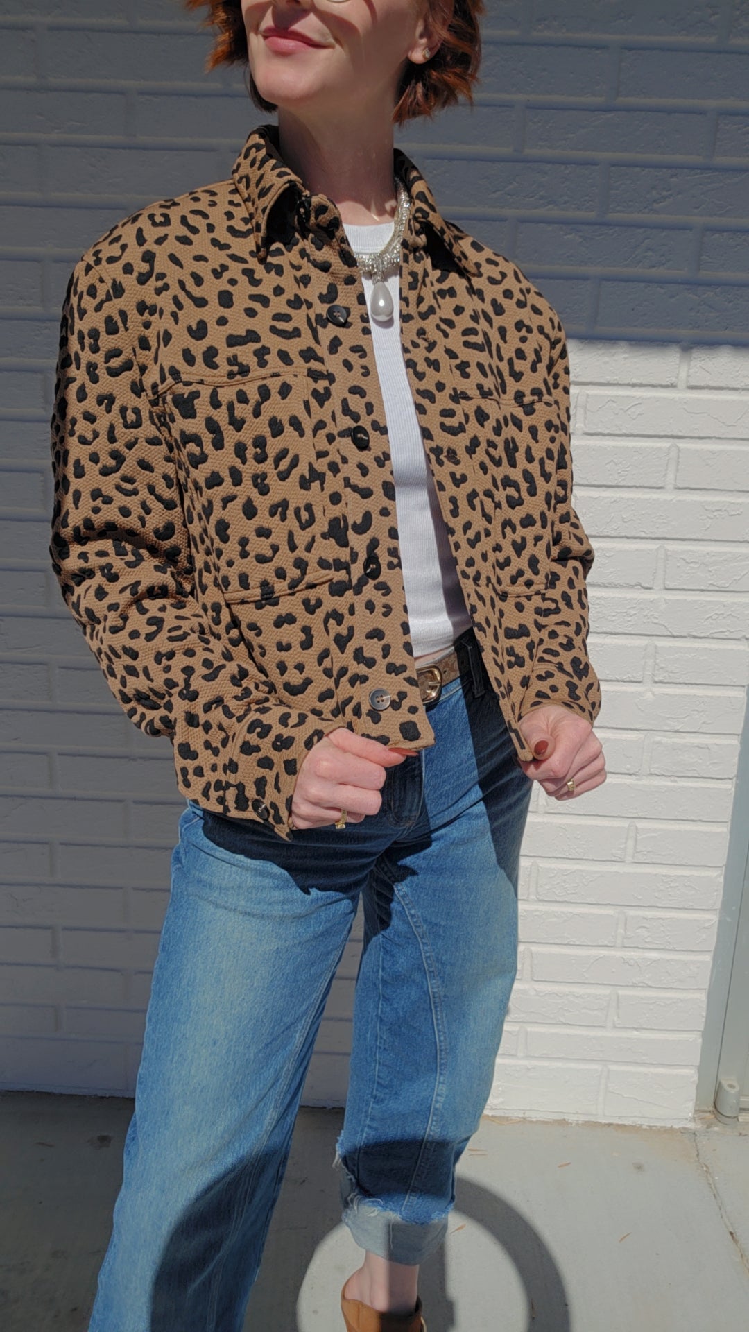 Cheetah Print Cropped Jacket