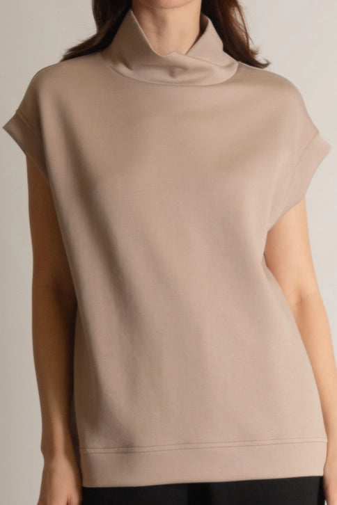 scuba modal fabric with drop sleeve and mock neck