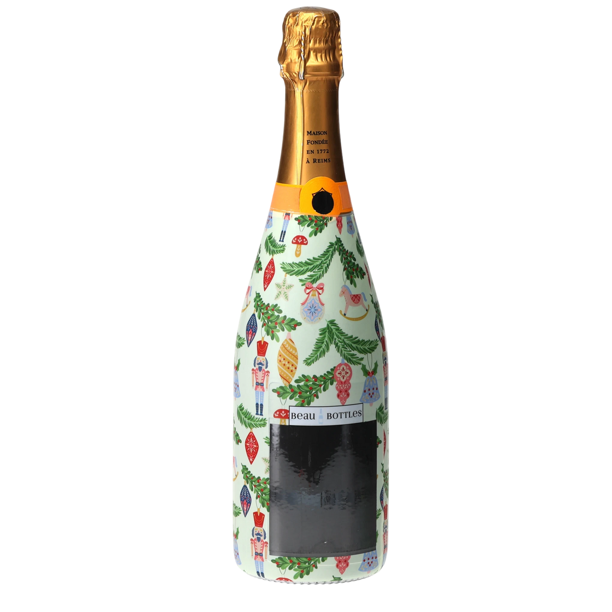 Christmas Ornament Champagne Bottle Wrap – Holiday Hostess Gift