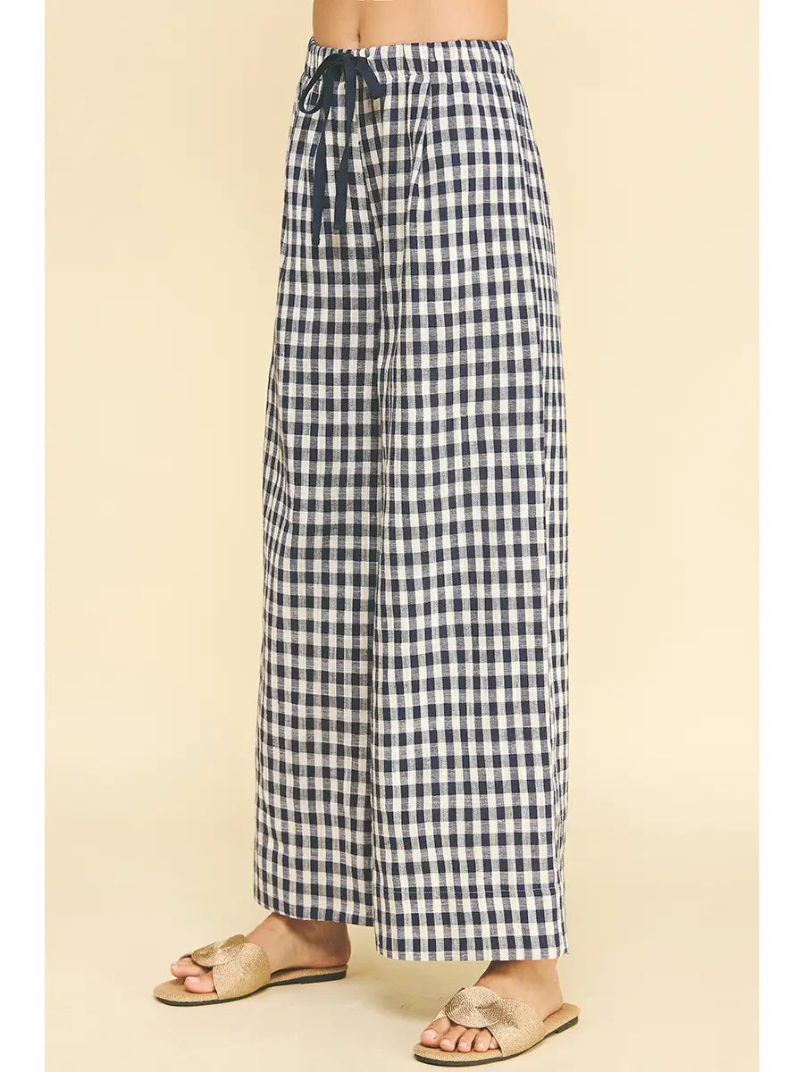 Gingham Drawstring Pant