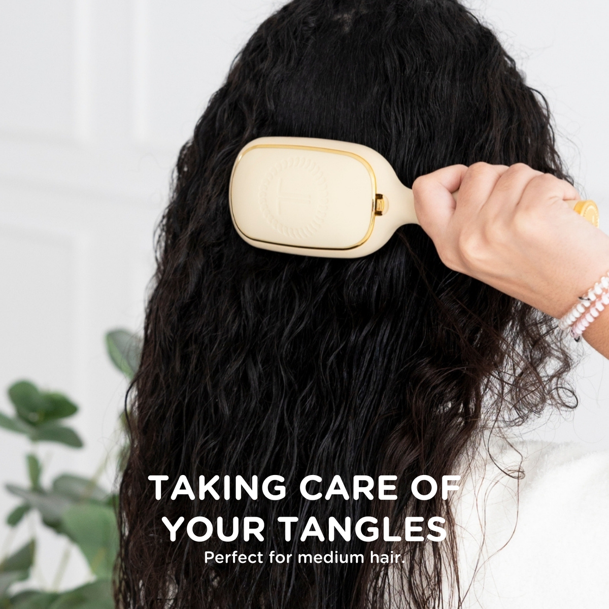 Teleties Detangler Brush |Tan| Medium Brush