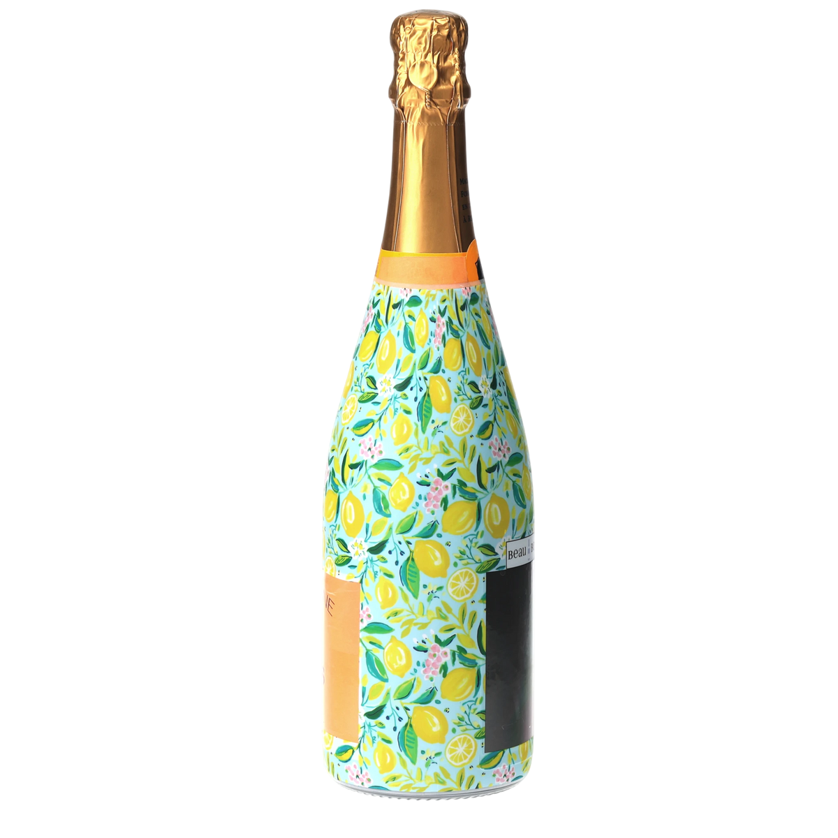 Lemon Champagne Bottle Wrap – Hostess Gift