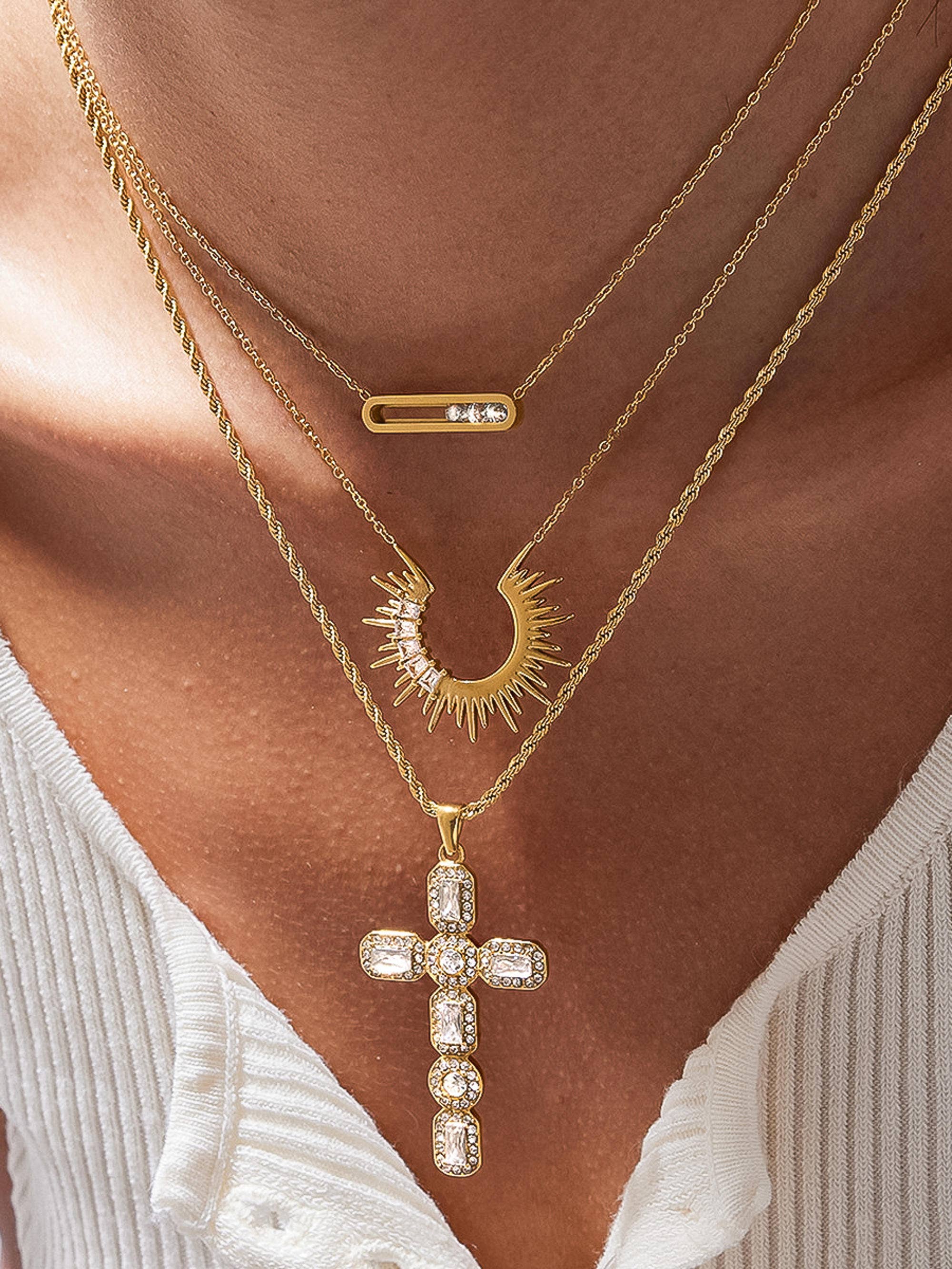 18K Gold Cross Necklace