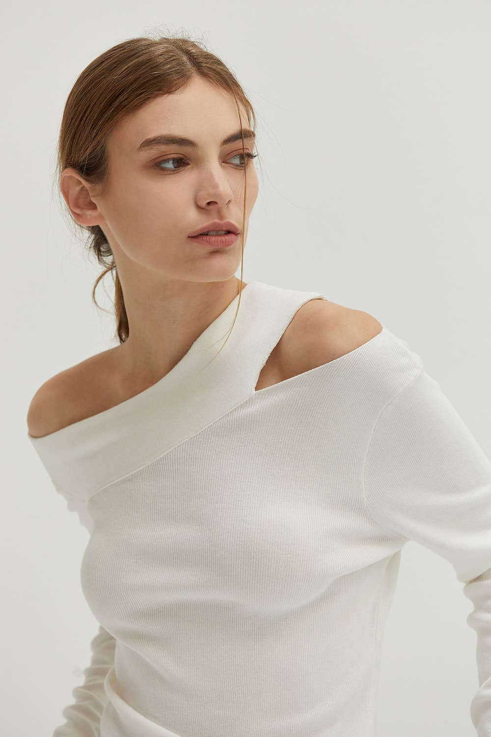 Ingrid One Shoulder Rib Top