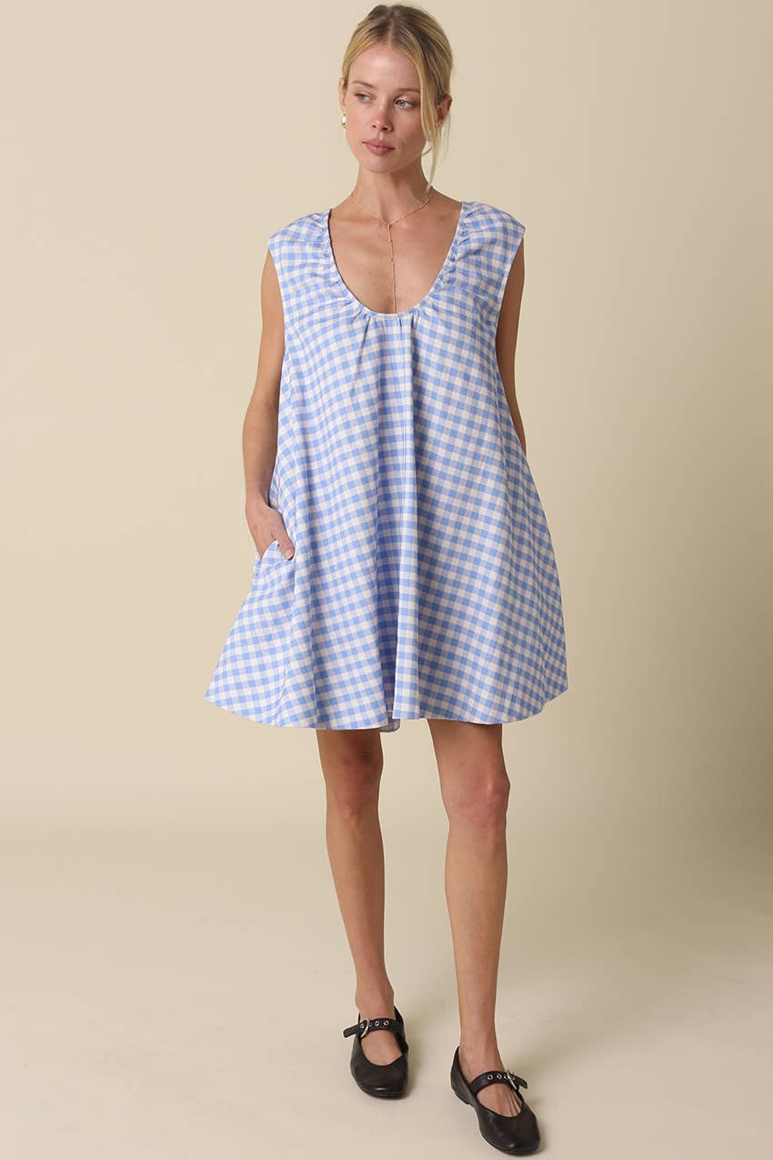 Gingham Swing Mini Dress