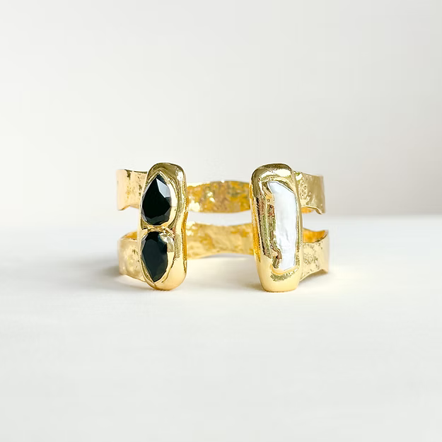 Midnight Pearl Double Cuff