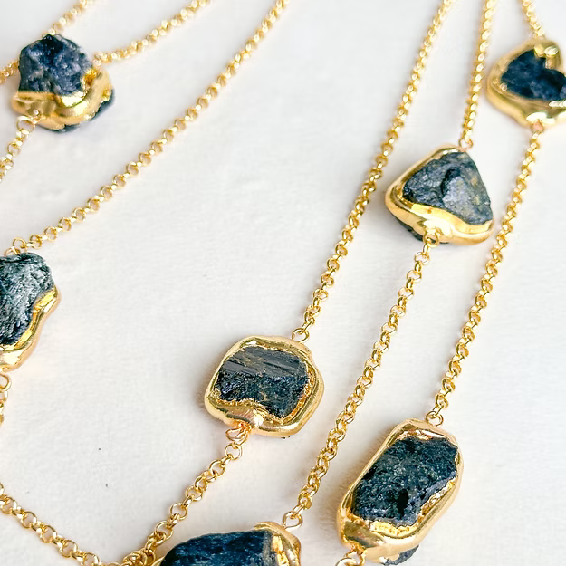 tournaline gold necklace layers womens necklace