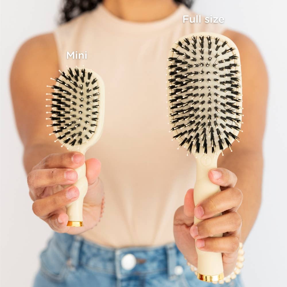 Teleties Mini Boar Brush | Tan Brush