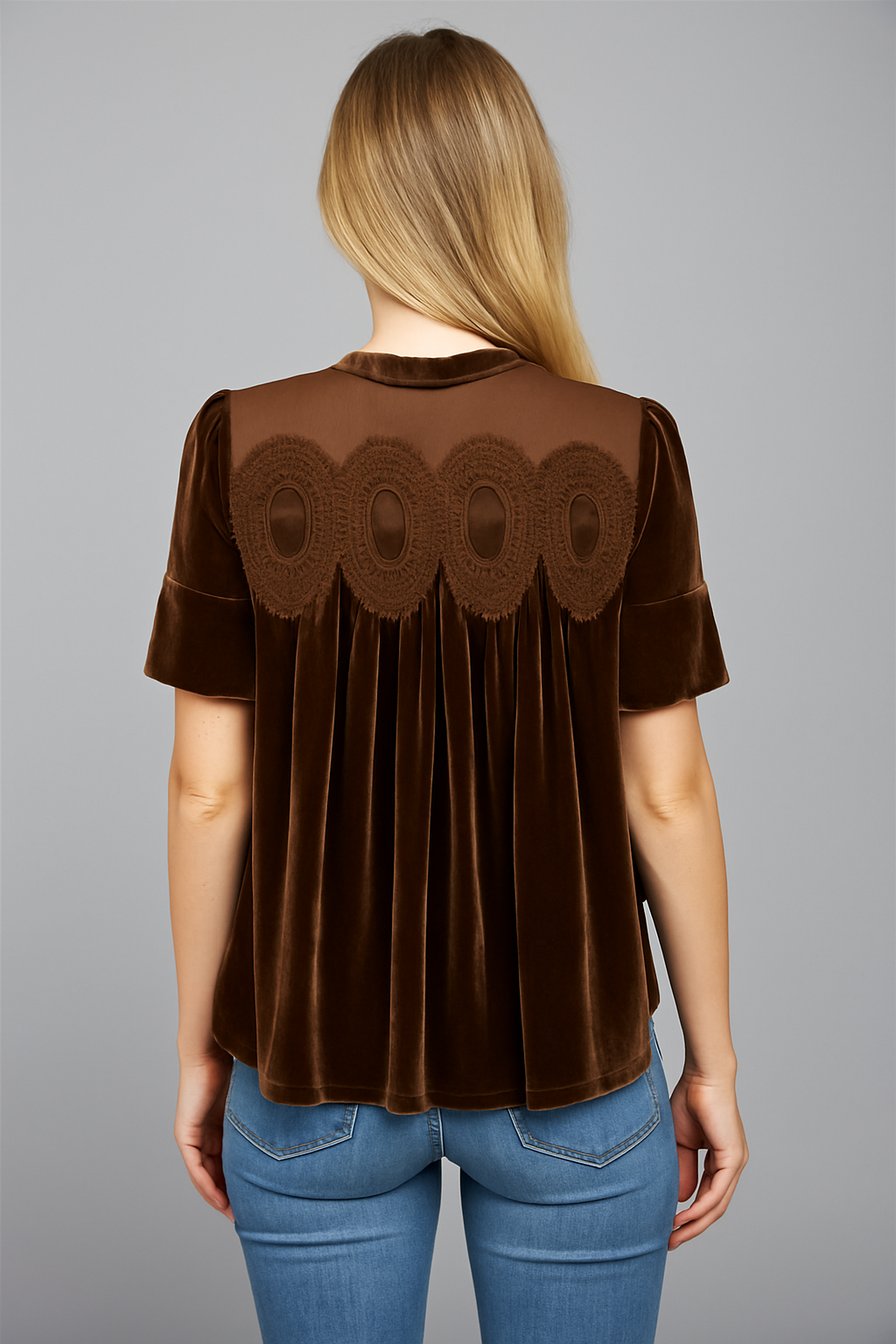 Velvet Scalloped top