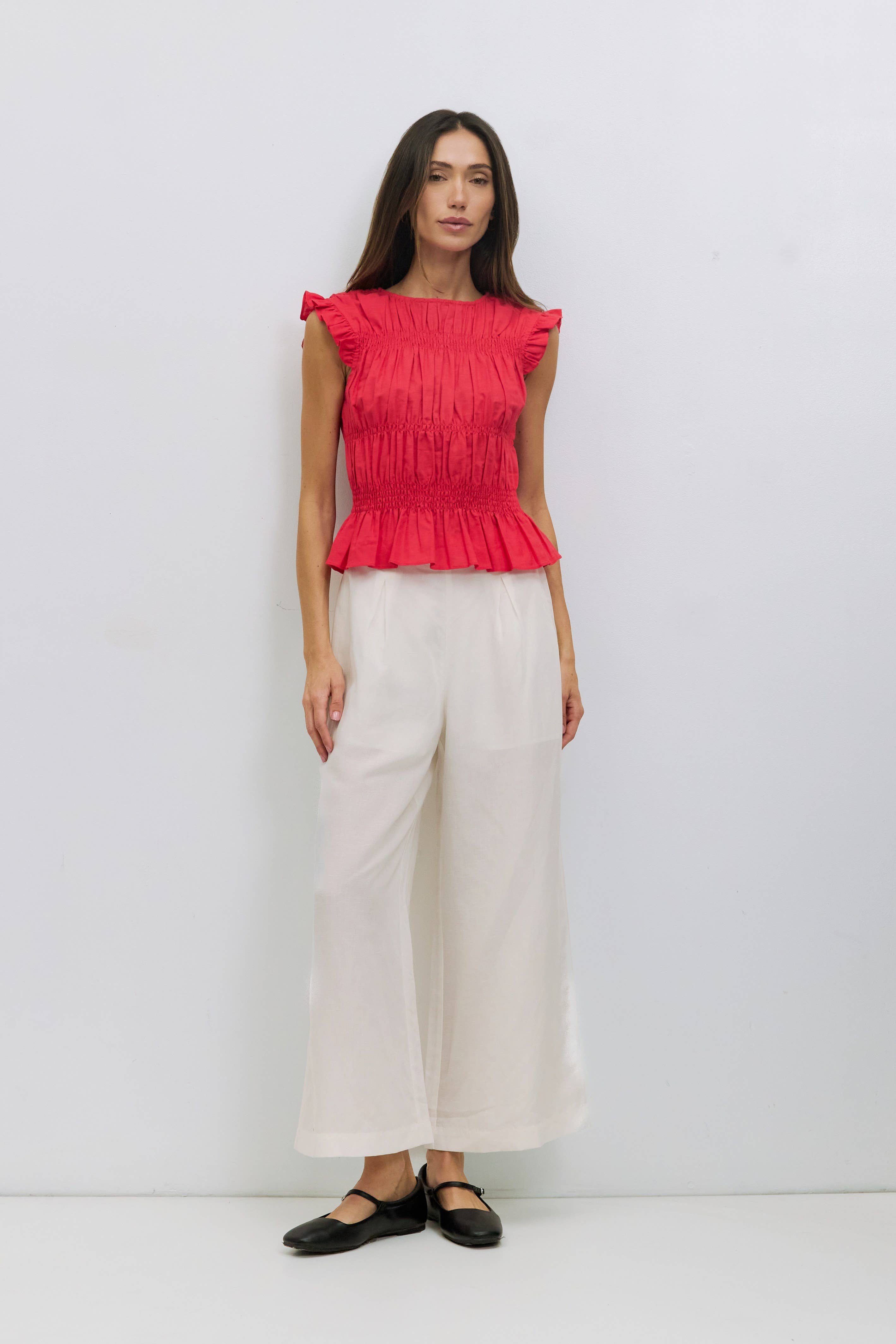 The Eugenie Top | Smocked Ruffle Top