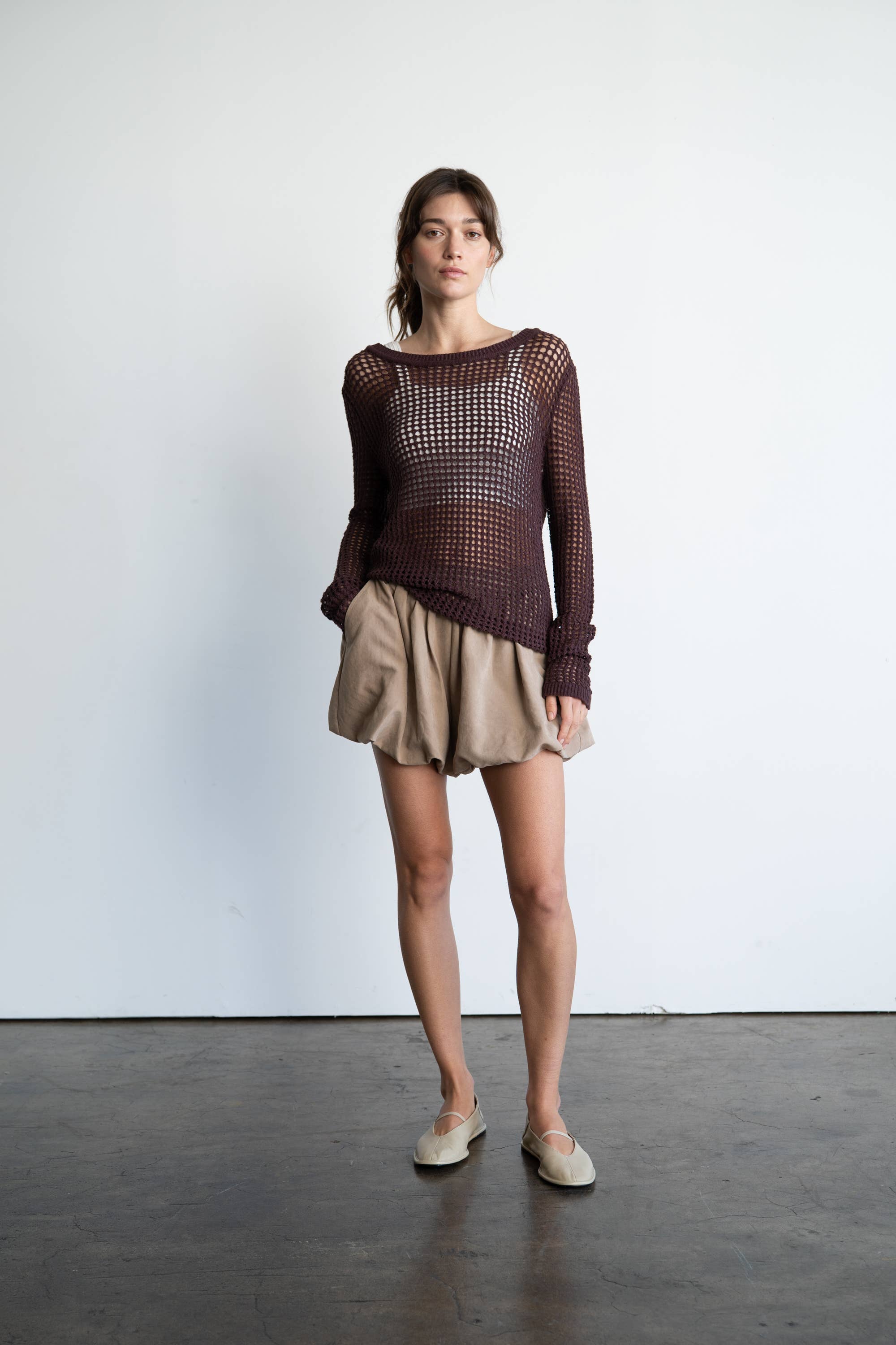 OPEN-KNIT CROCHET SWEATER TOP