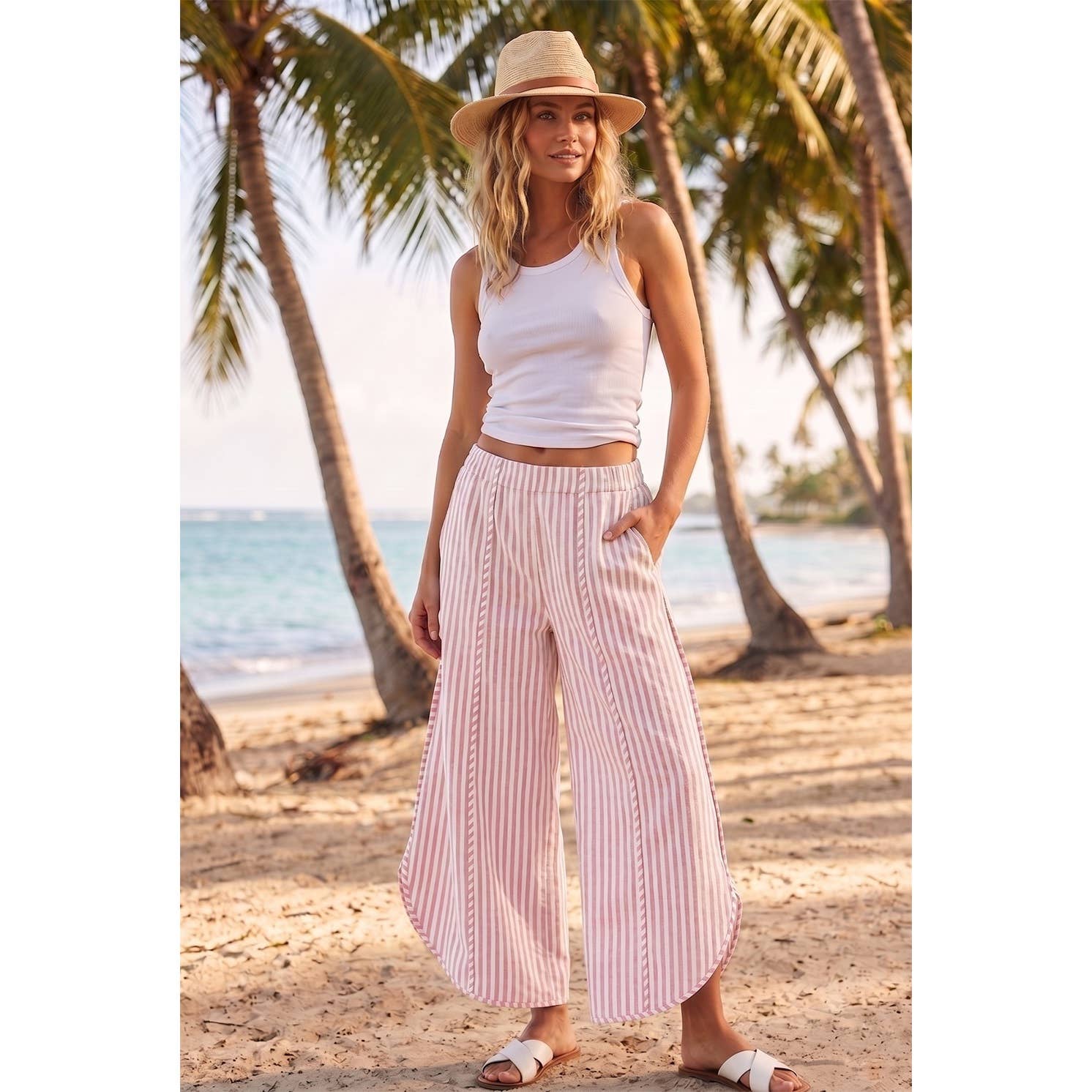 Coastal Stripe Tulip Relaxed Fit Pants