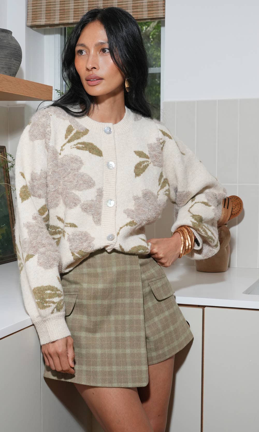 Skylar Cozy Floral Cardigan