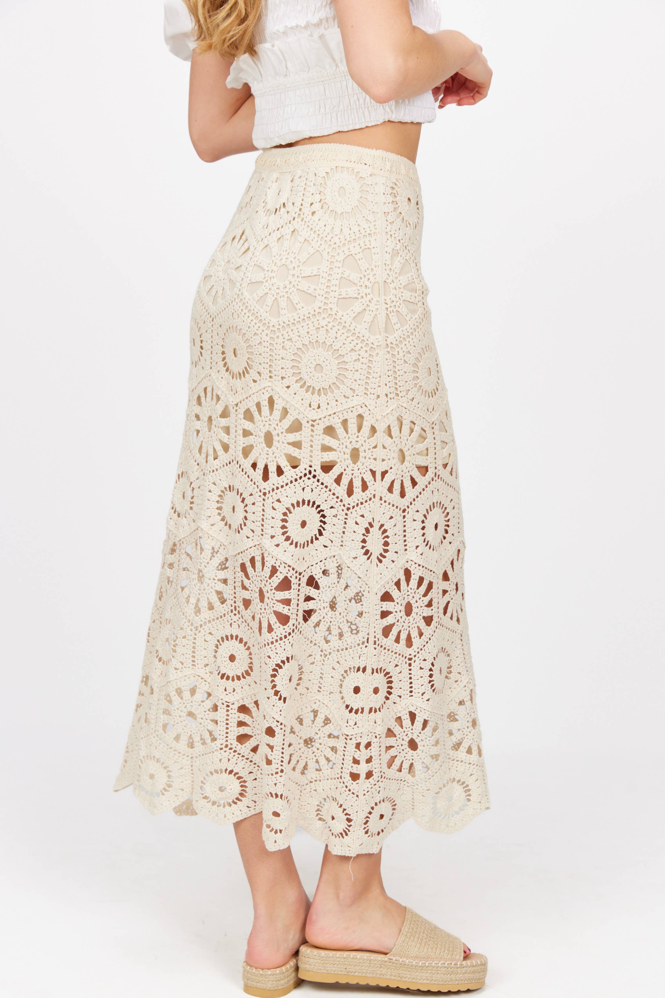 BOHO Breeze Crochet Maxi Skirt