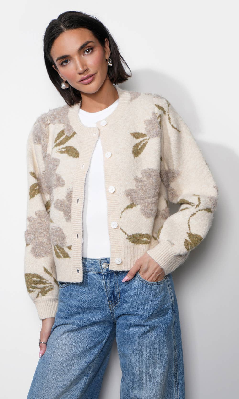 Skylar Cozy Floral Cardigan