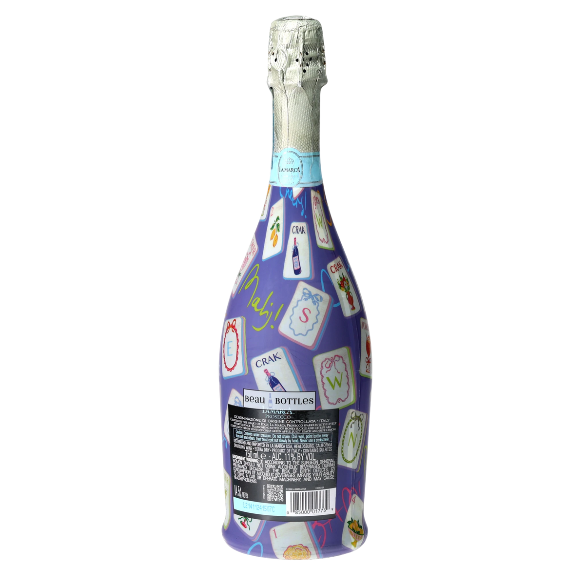 Purple Mahjong Prosecco Bottle Wrap – Gift for Her