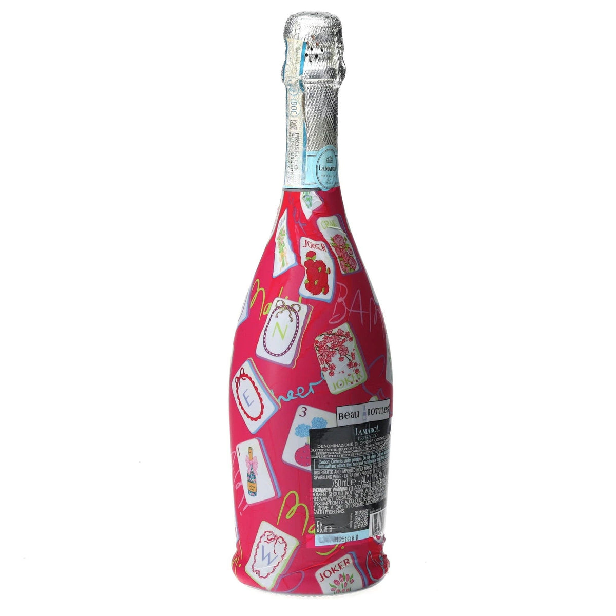 Pink Mahjong Prosecco Bottle Wrap – Gift for Her