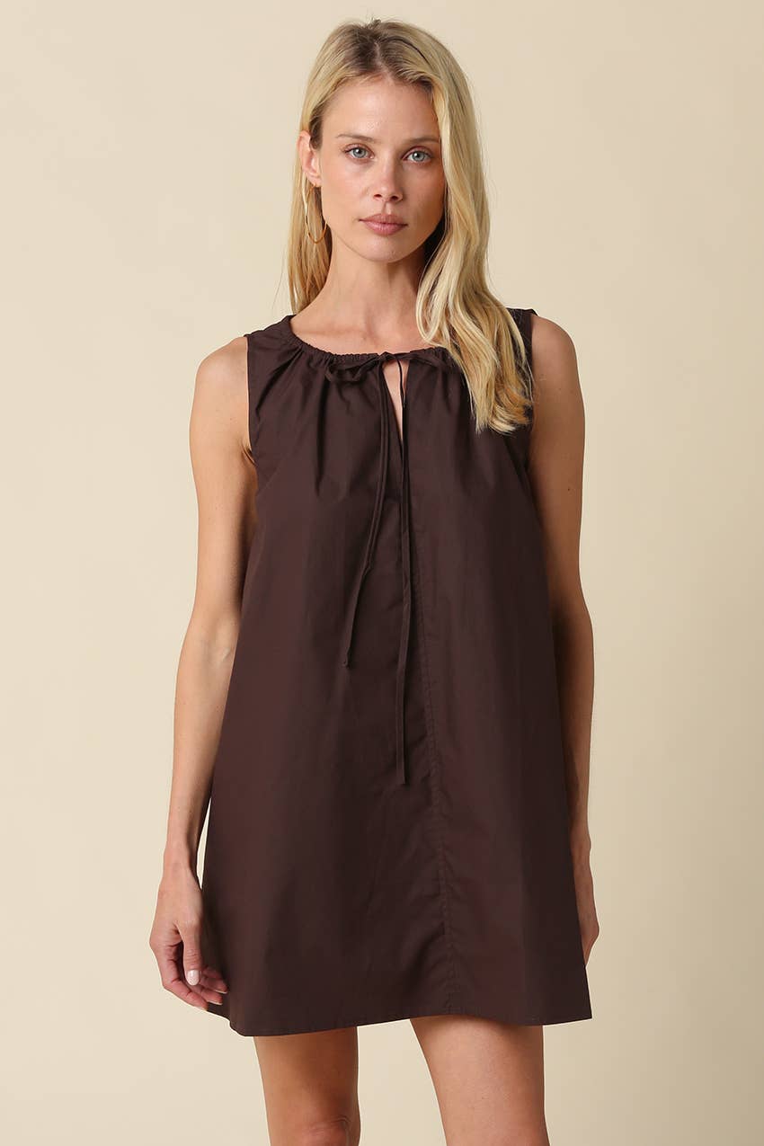 Elena Sleeveless Cotton Mini Dress