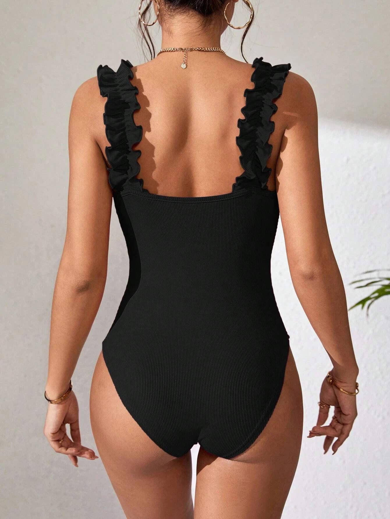 Knitted Suspender Sleeveless Bodysuit