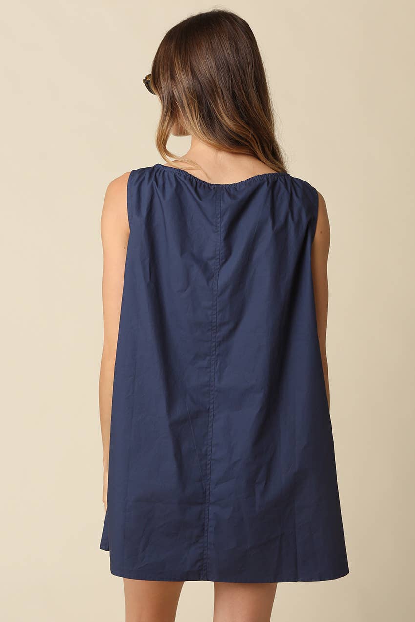 Elena Sleeveless Cotton Mini Dress