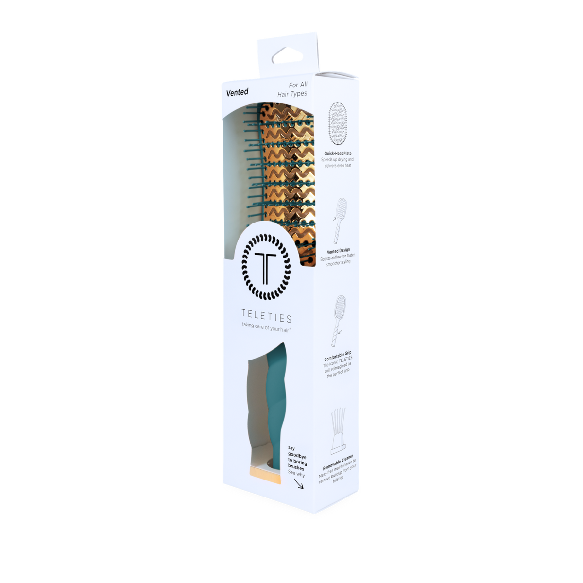 Teleties Vented | Teal With It | Full Size Brush