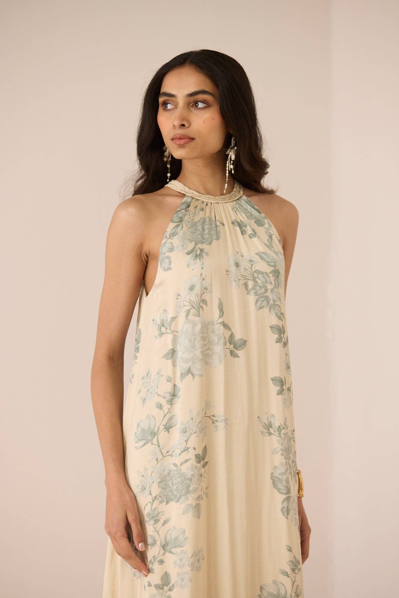 Blue Willow Halter Maxi Dress