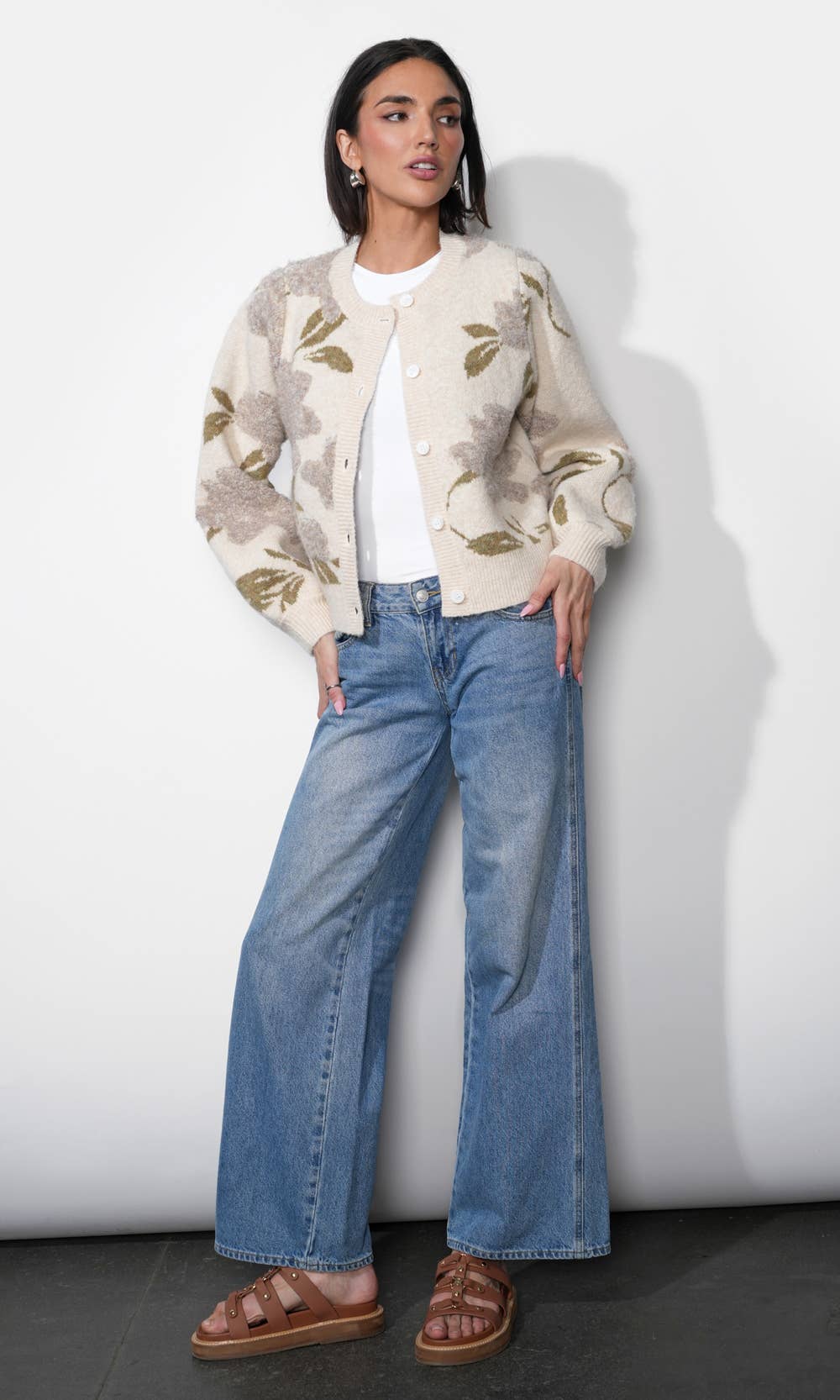 Skylar Cozy Floral Cardigan
