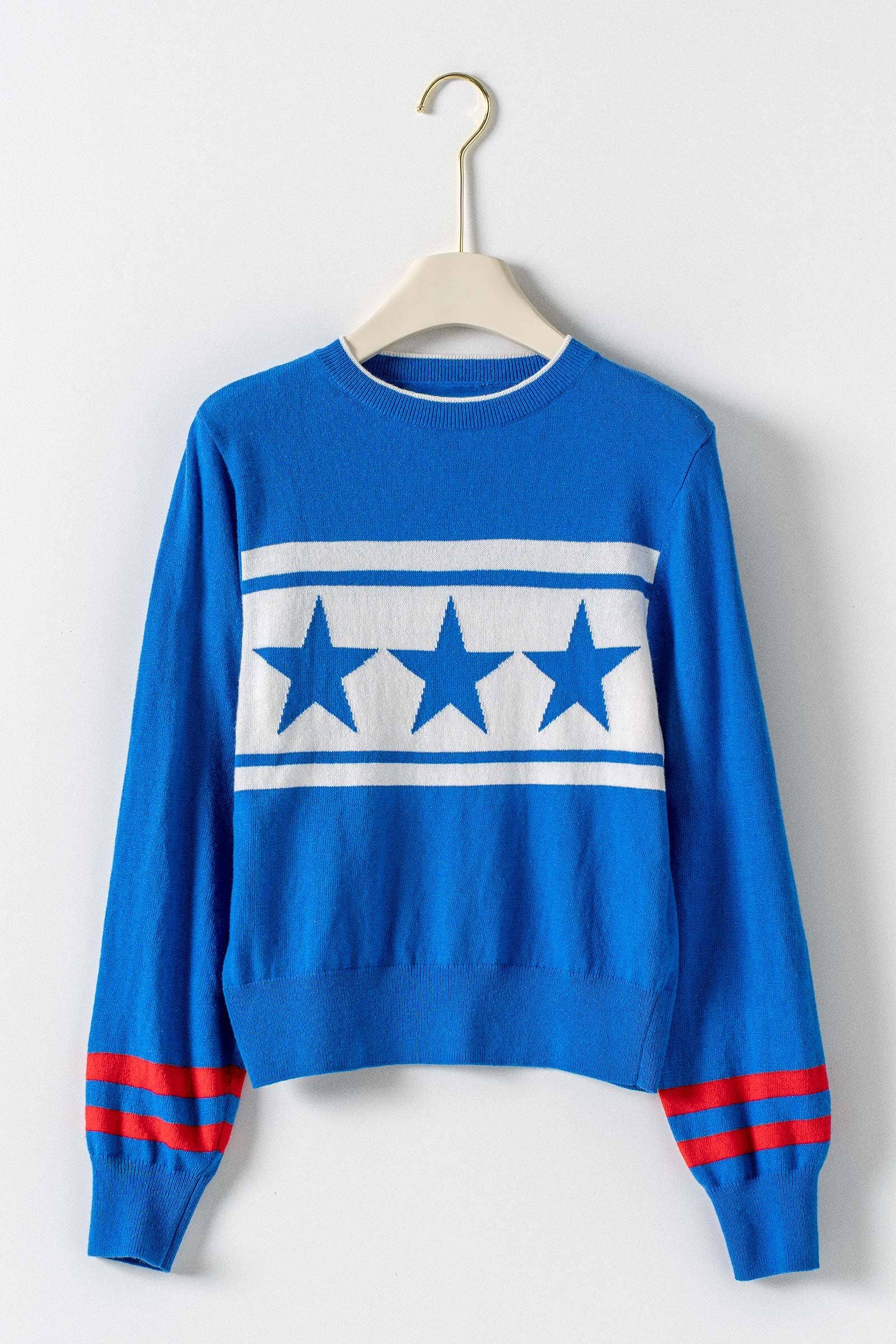 Americana Triple Star Knit Sweater Varsity Stripe