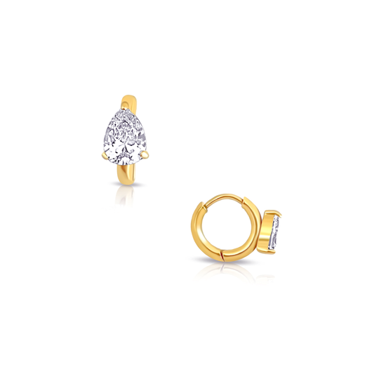 Colette Pear Huggie Hoop Earring