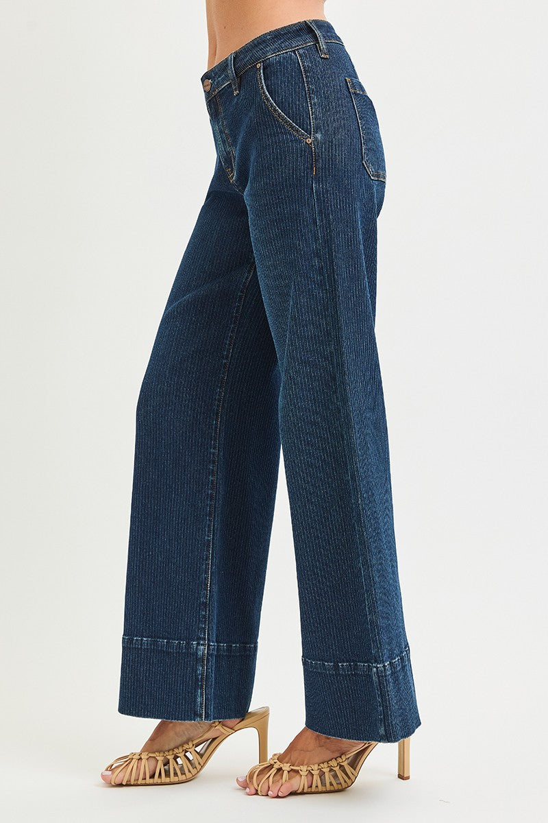 Wide Leg Hem Jeans