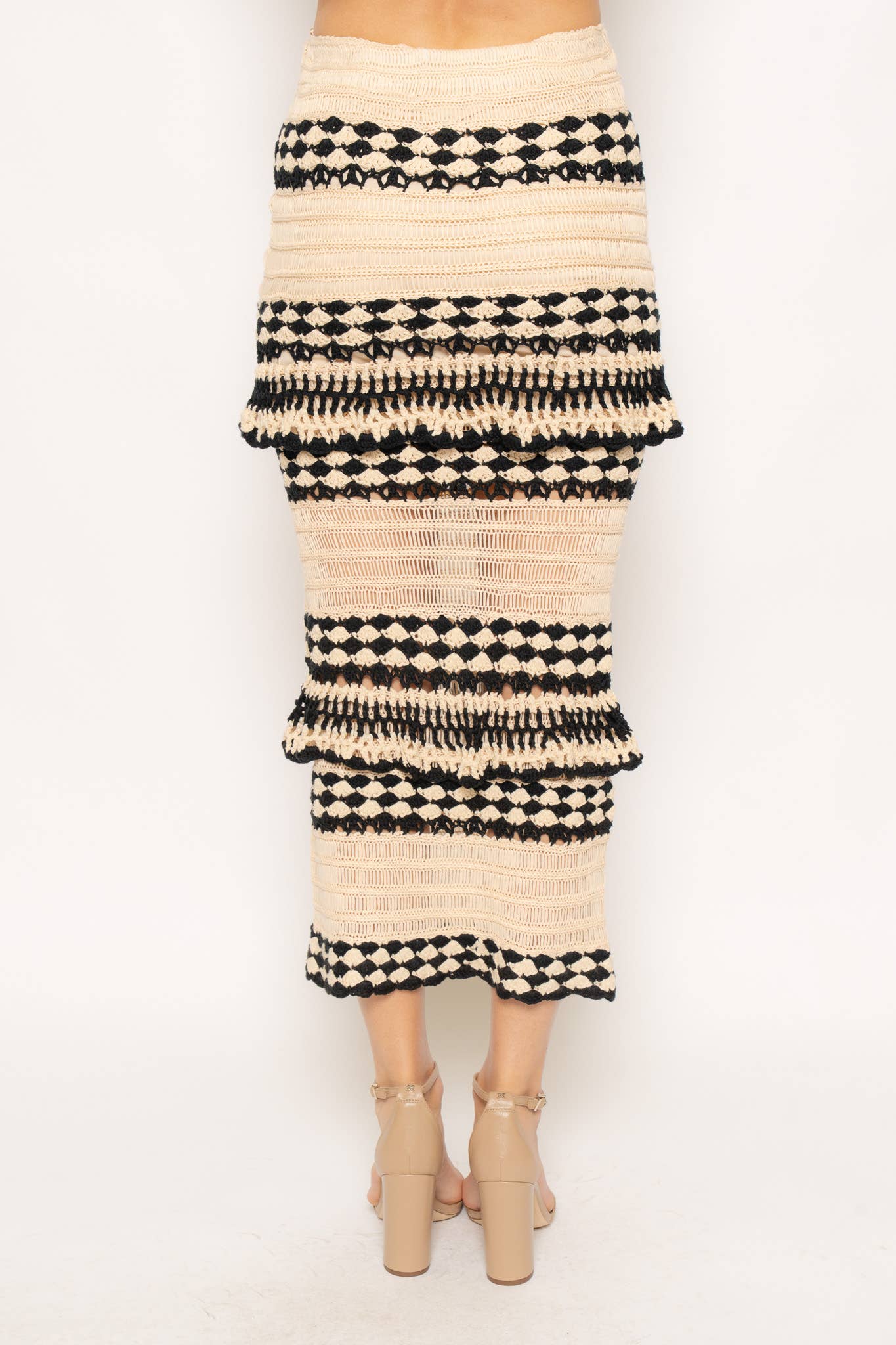 CROCHET RUFFLE MAXI SKIRT