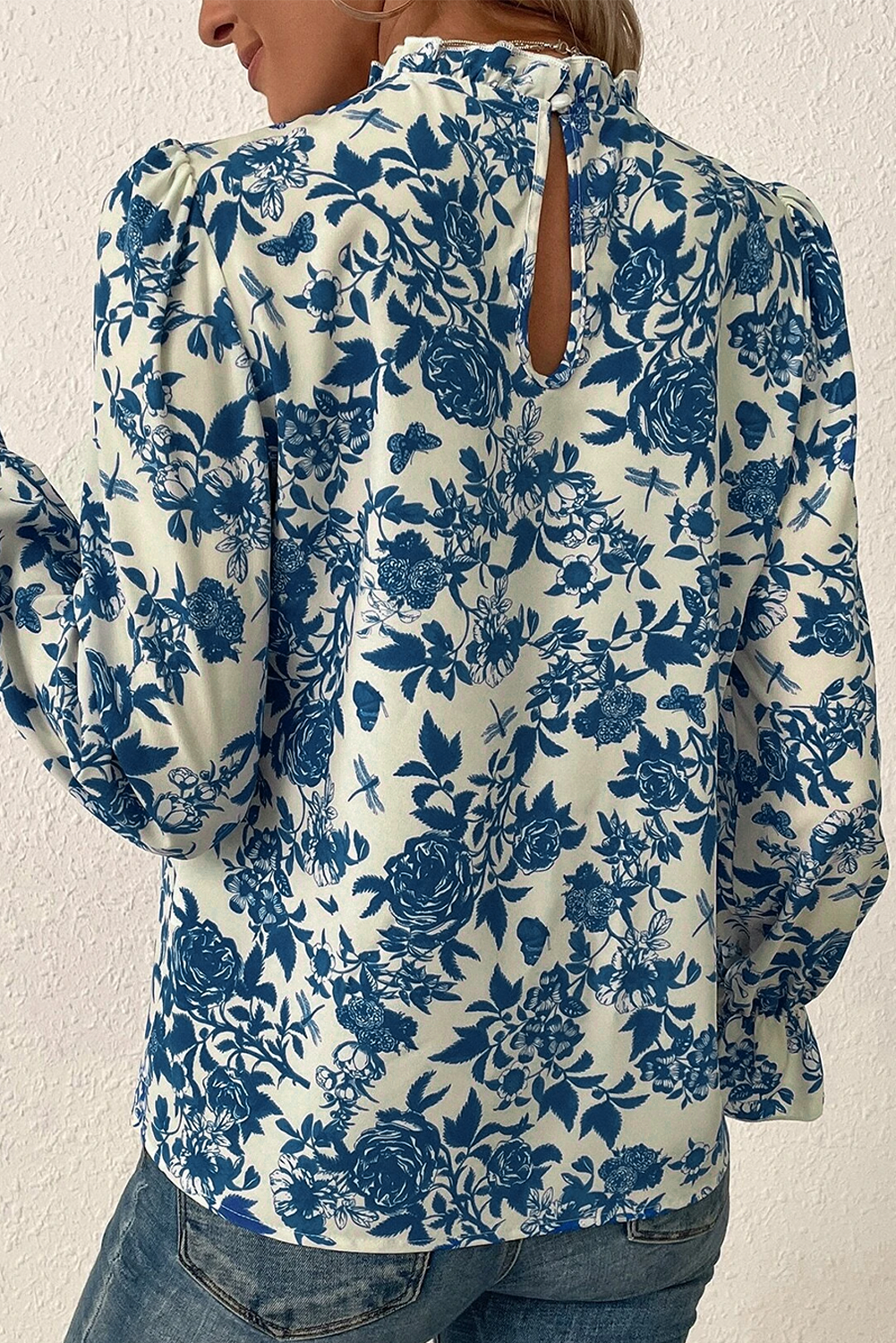 Burke Floral Flounce Sleeve Blouse | S-XL