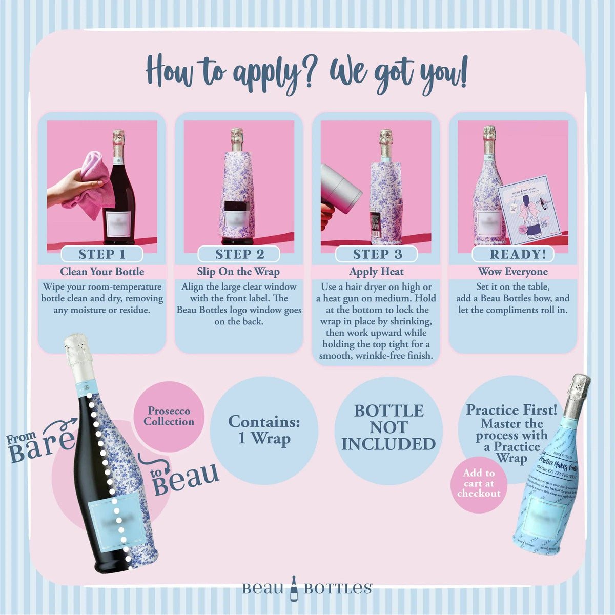 Pink Santa Prosecco Bottle Wrap – Christmas Gift