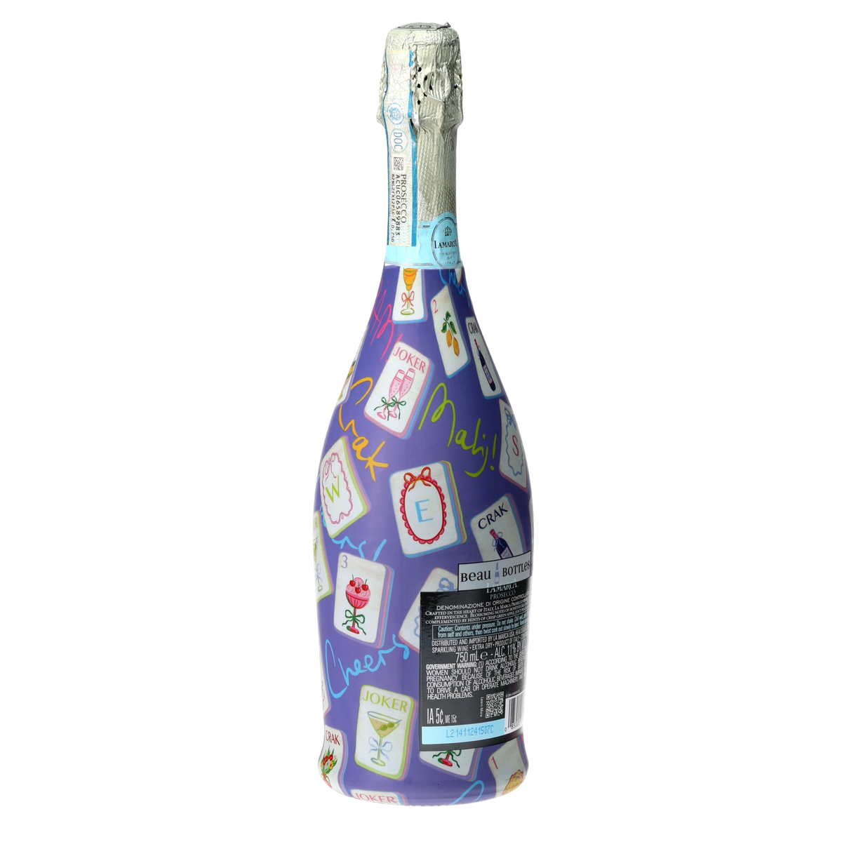 Purple Mahjong Prosecco Bottle Wrap – Gift for Her