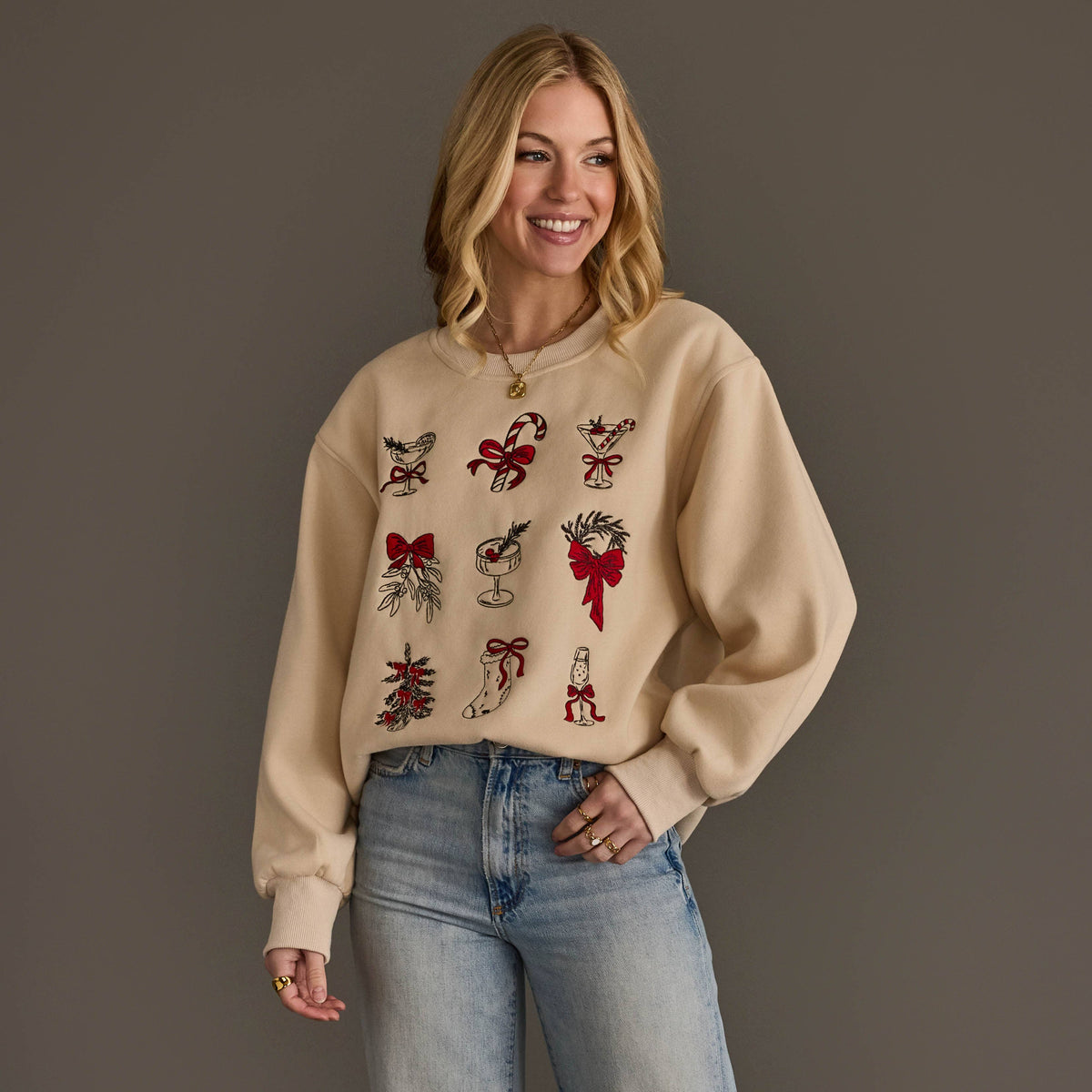 Women's Christmas Embroidered Sweatshirt