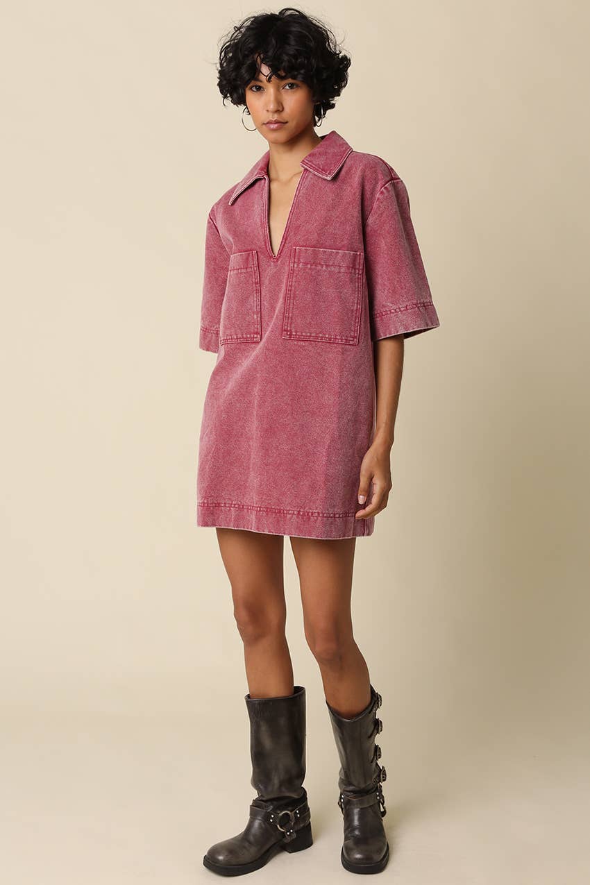Washed Vintage Denim Dress