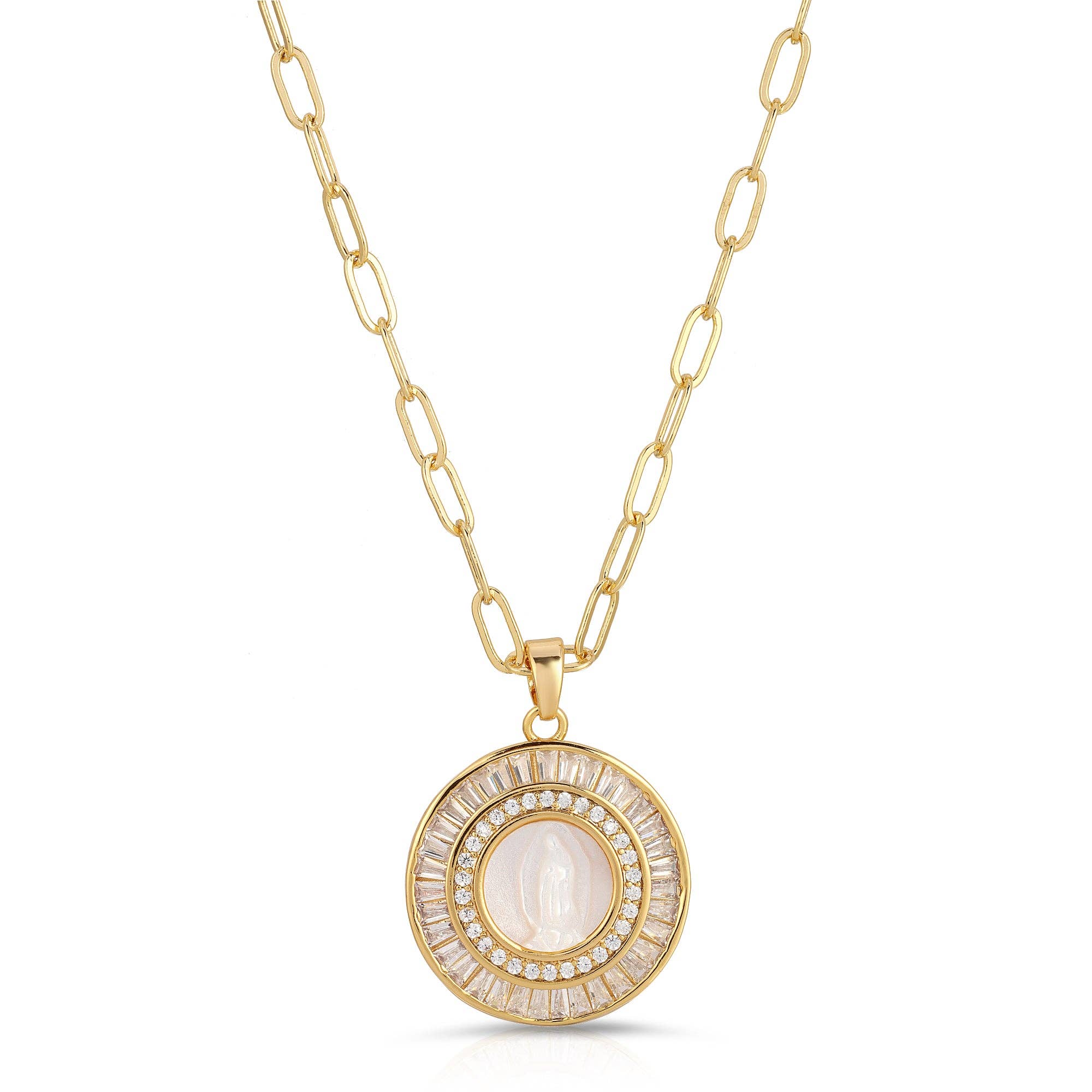 Mother Mary Necklace - Pearl
