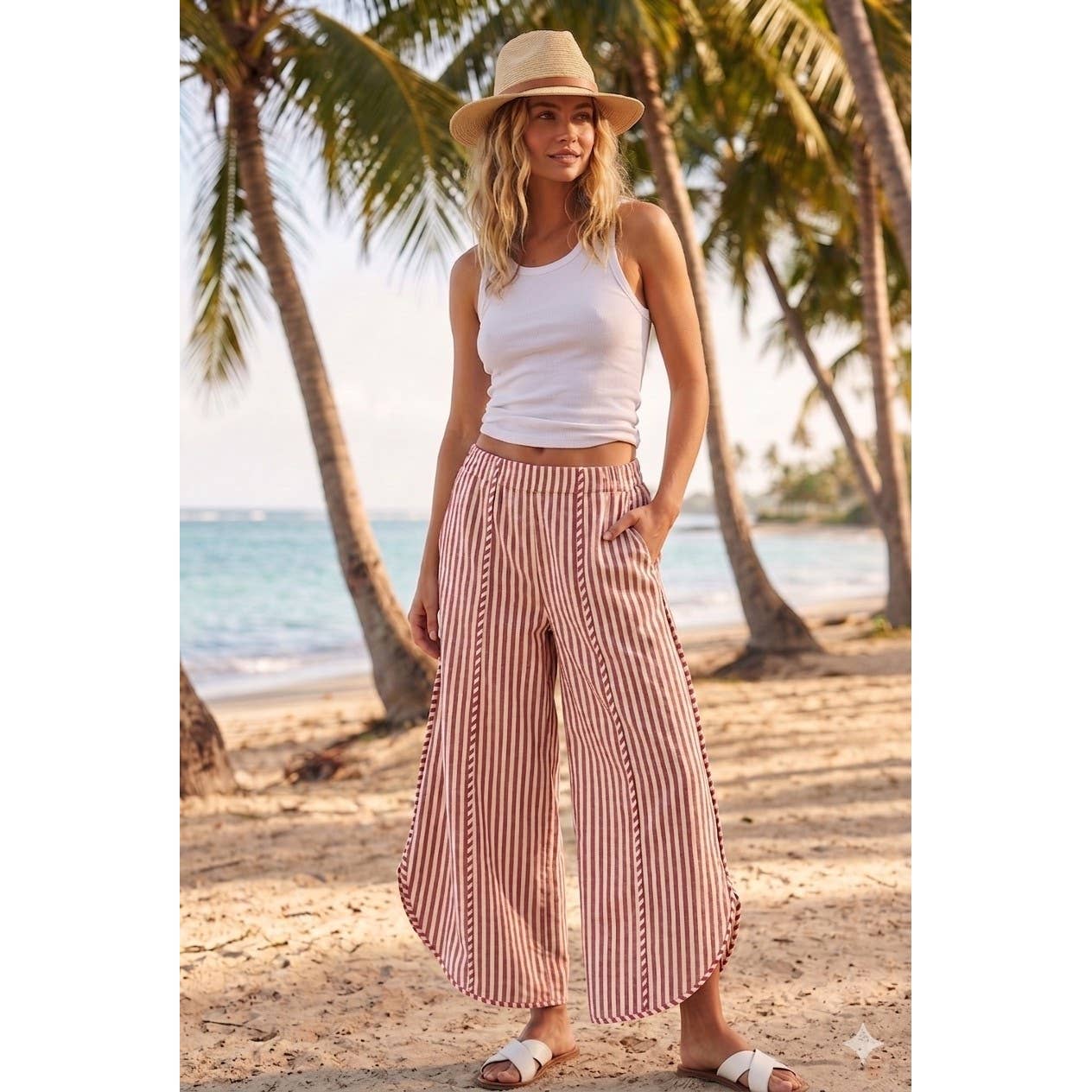 Coastal Stripe Tulip Relaxed Fit Pants