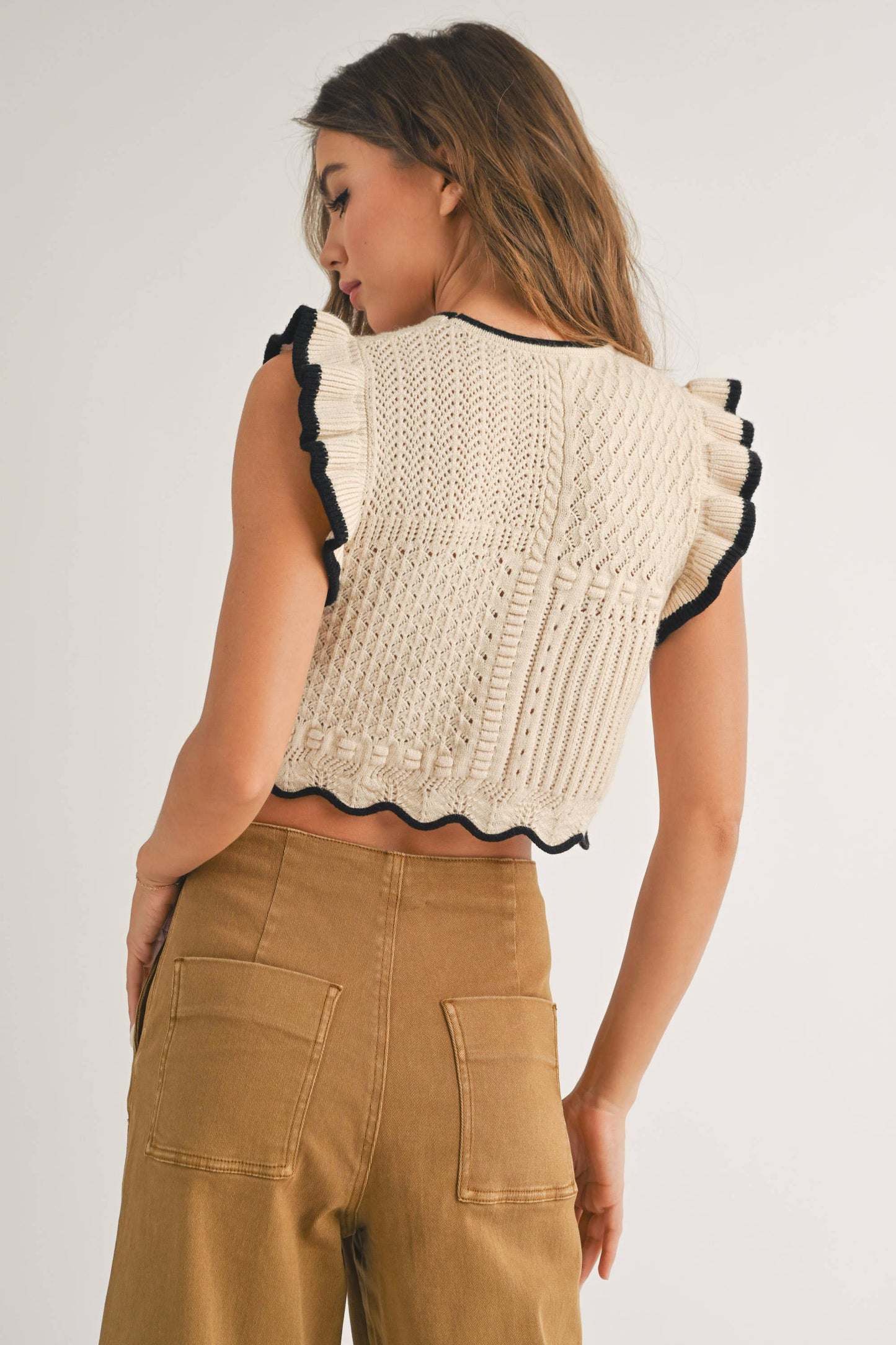 MIX AND MATCH PATTERN KNITTED TOP