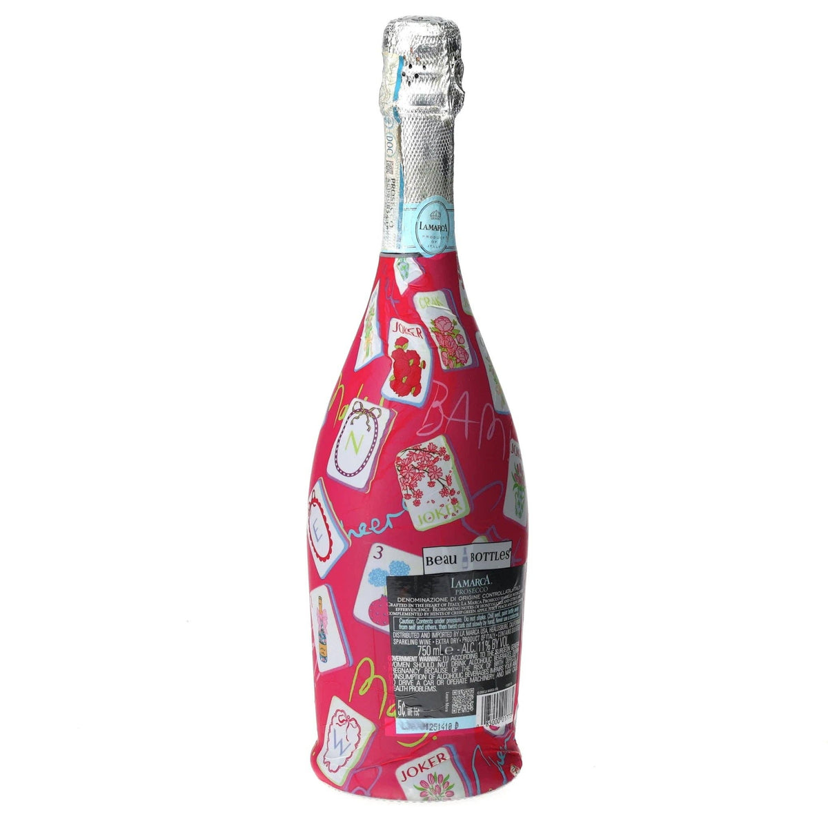 Pink Mahjong Prosecco Bottle Wrap – Gift for Her