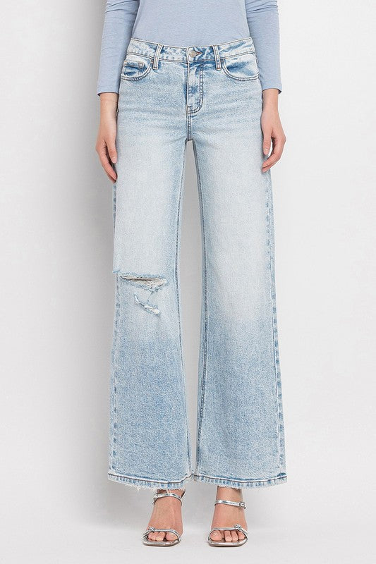 VERVET TUMMY CONTROL SUPER HIGH RISE WIDE LEG JEANS