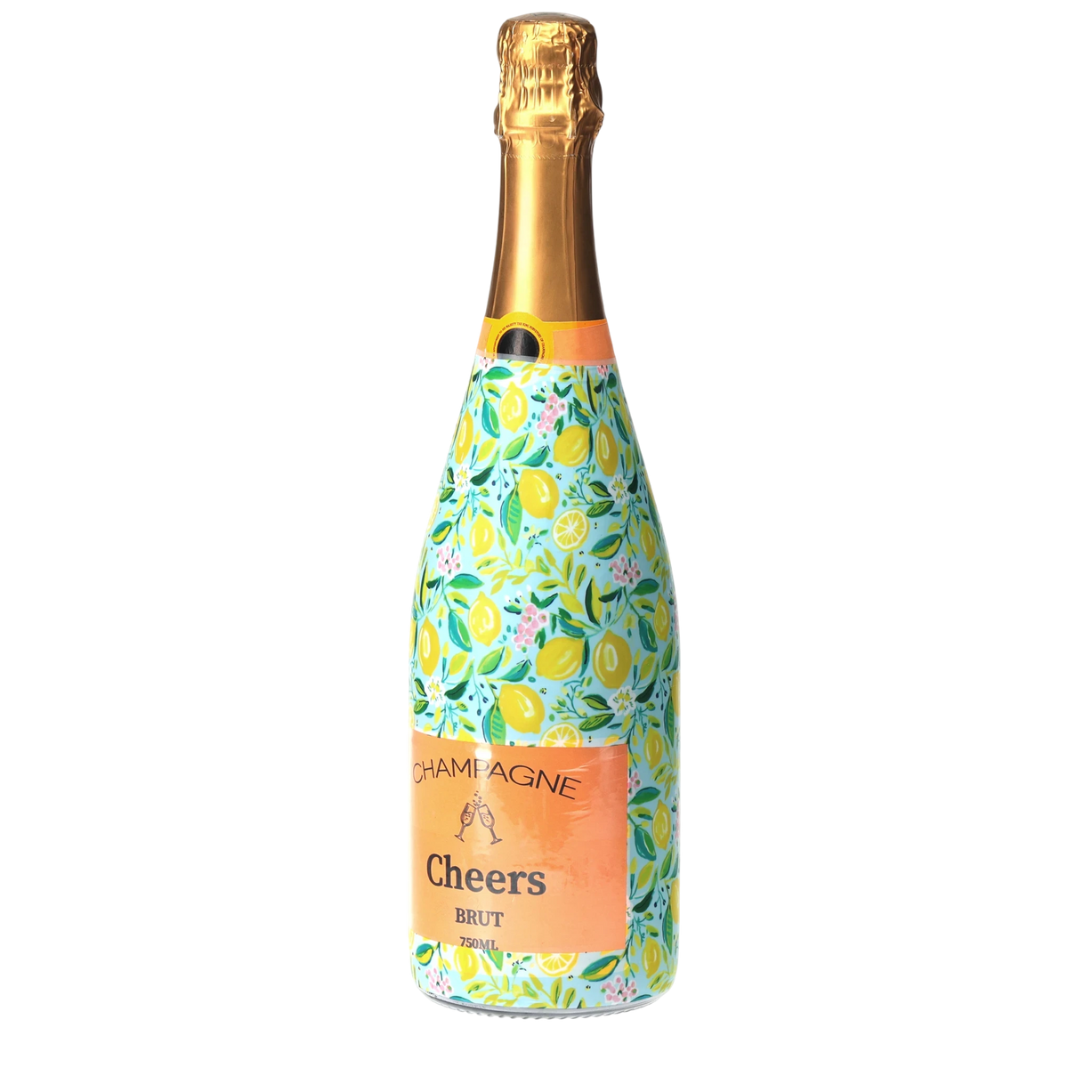 Lemon Champagne Bottle Wrap – Hostess Gift
