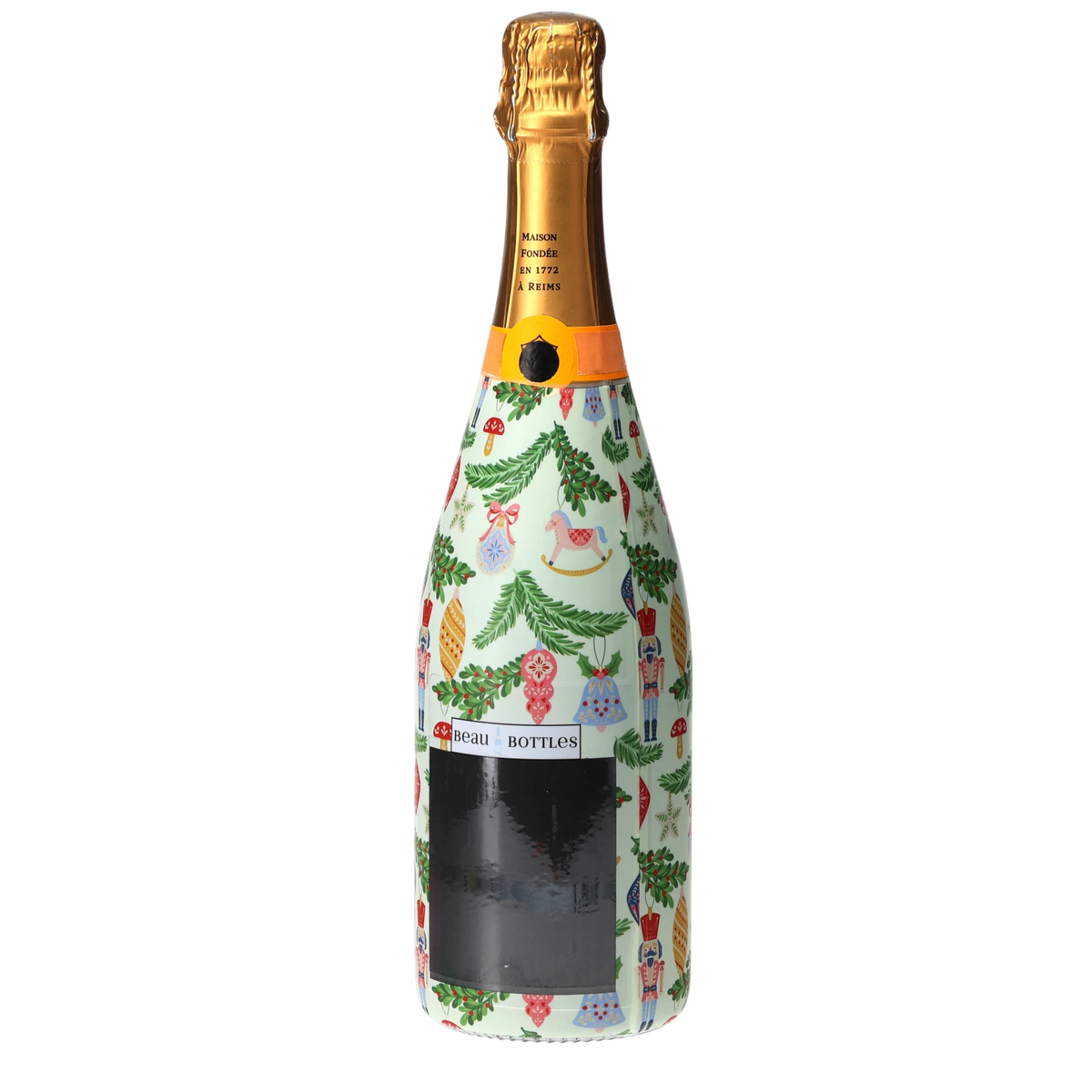 Christmas Ornament Champagne Bottle Wrap – Holiday Hostess Gift