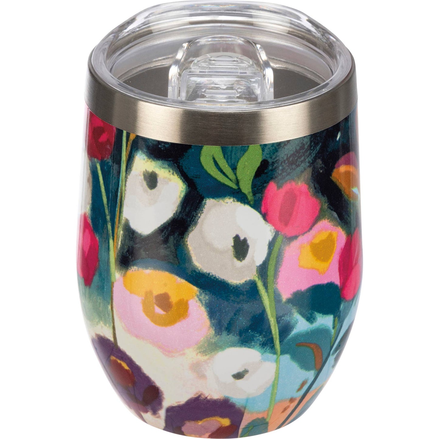 Red Floral Wine Tumbler