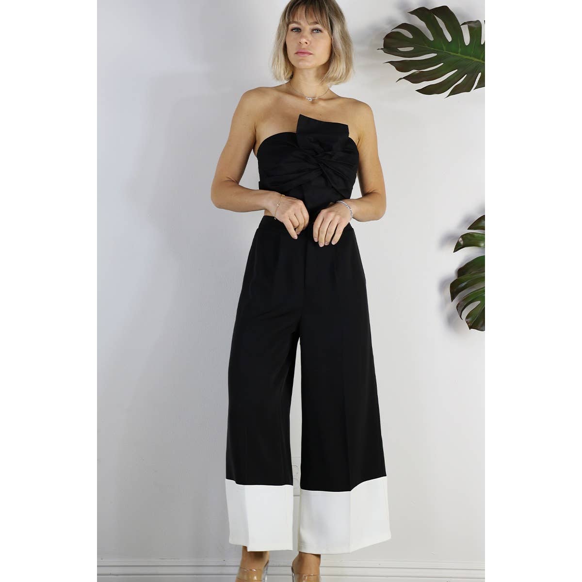 COLOR BLOCK WIDE PANTS