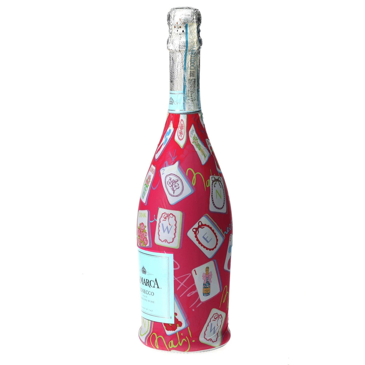 Pink Mahjong Prosecco Bottle Wrap – Gift for Her